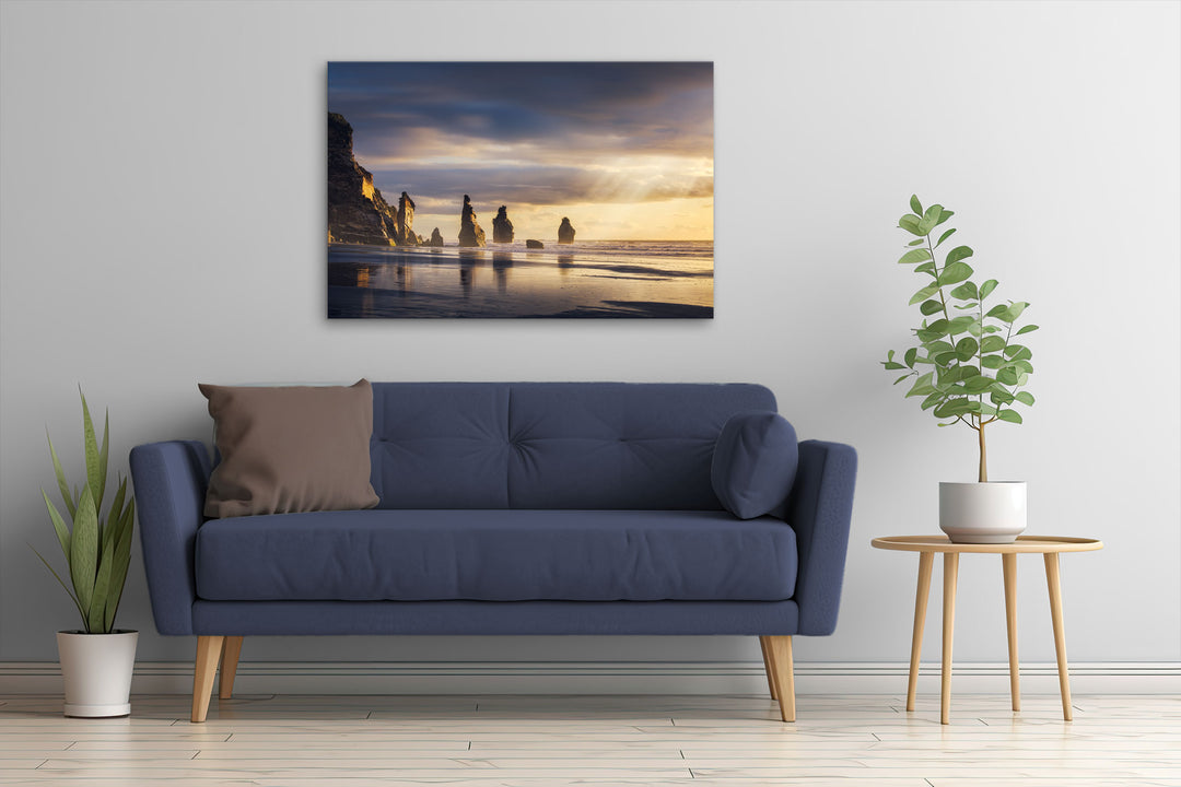 Tongaporutu - The Three Sisters at Sunset