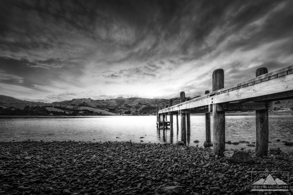 Jetty At Duvauchelle - Newzealandscapes photo canvas prints New Zealand