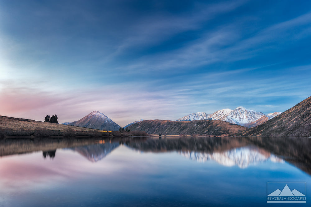 Evening Hues at Lake Pearson - Newzealandscapes photo canvas prints New Zealand