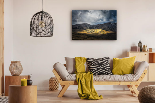Newzealandscapes canvas photo print of wall art on lounge wall Castle Hill