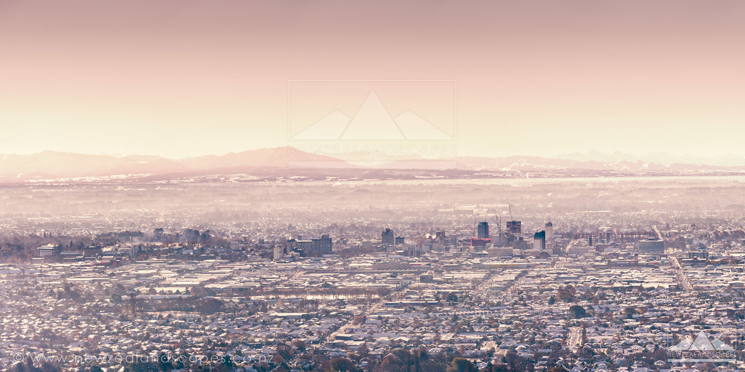 Pastel Christchurch Cityscape - Newzealandscapes photo canvas prints New Zealand