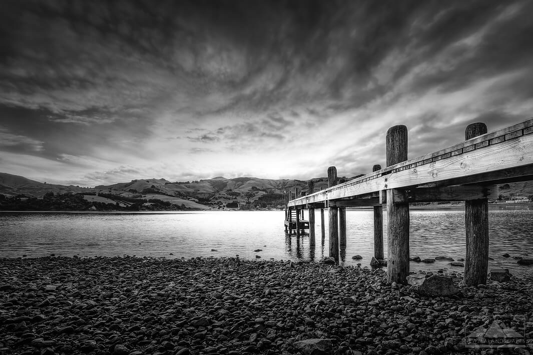 Jetty At Duvauchelle - Newzealandscapes photo canvas prints New Zealand