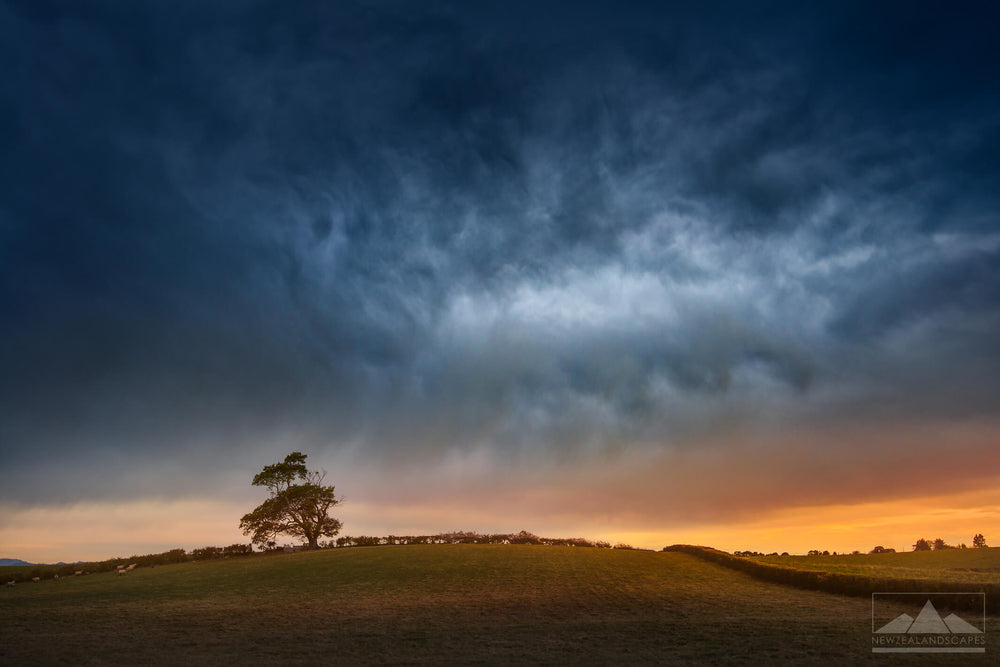 Canterbury Stormy Sky in Cust - photo print and canvas wall art of New Zealand