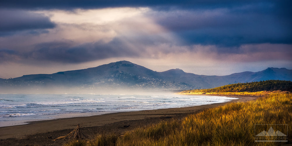 Sunbeams On Woodend Beach - Newzealandscapes photo canvas prints New Zealand
