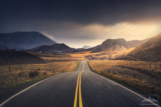 Castle Hill - Sunrays on the Road - Ex-display Canvas Print