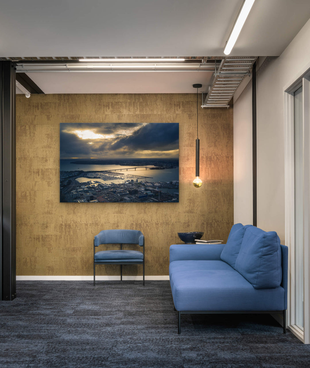 Commercial office wall space with canvas or photo print of Auckland Harbour Bridge