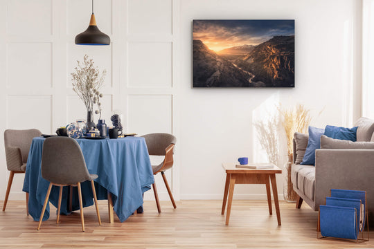 Dining room wall art on wall of canvas photo print