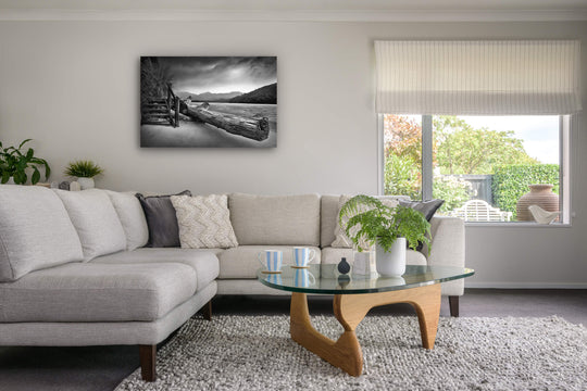 Abel Tasman photo on canvas on lounge wall. New Zealand landscape photography.
