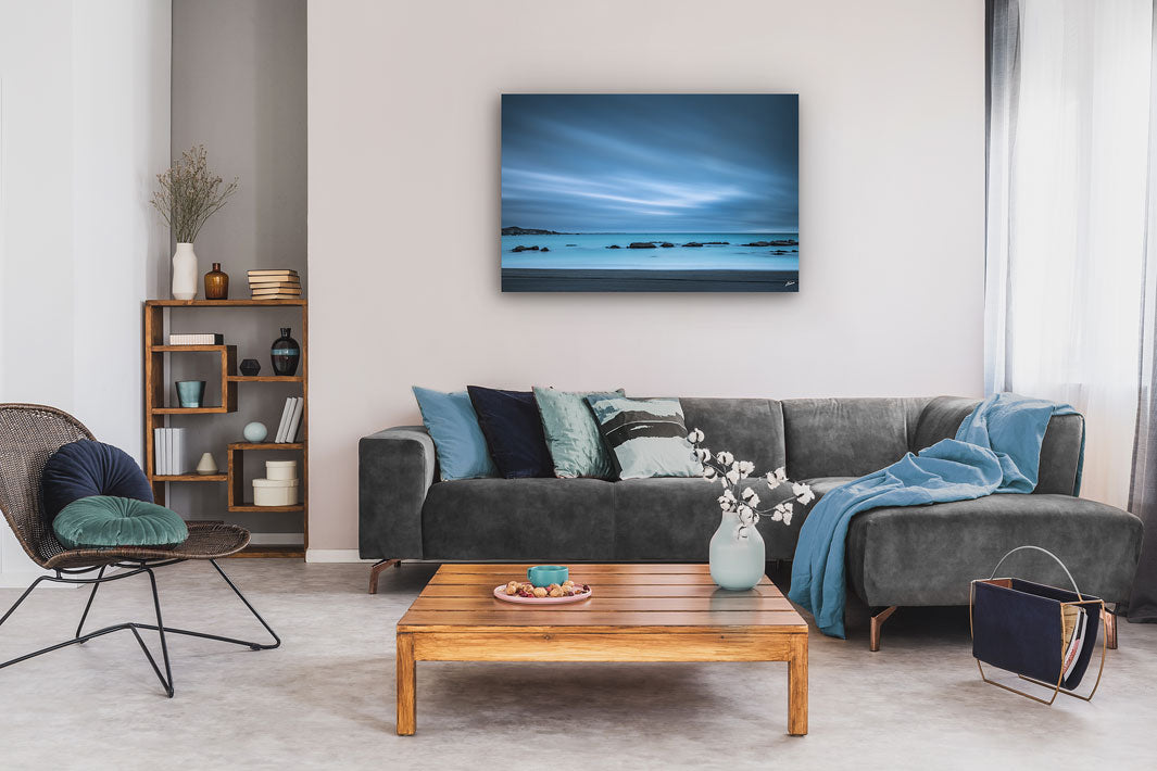Canvas wall art photo of South Bay in Kaikoura on the wall of a modern home